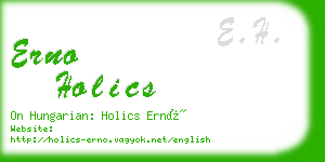 erno holics business card